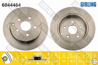 6044464 GIRLING Тормозной диск