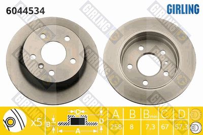 6044534 GIRLING Тормозной диск