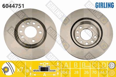 6044751 GIRLING Тормозной диск