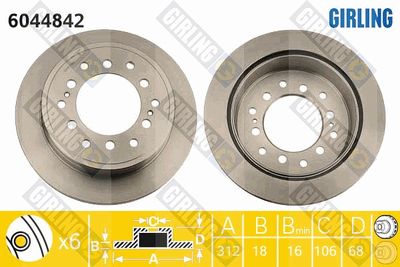6044842 GIRLING Тормозной диск