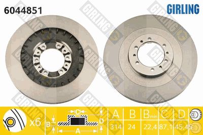 6044851 GIRLING Тормозной диск