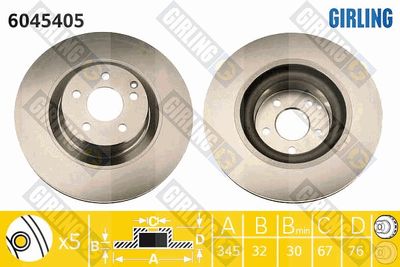 6045405 GIRLING Тормозной диск