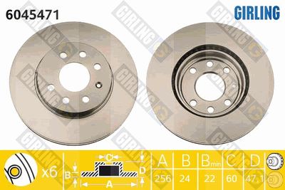 6045471 GIRLING Тормозной диск