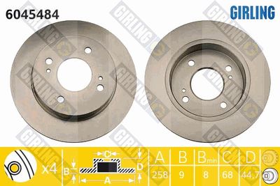 6045484 GIRLING Тормозной диск