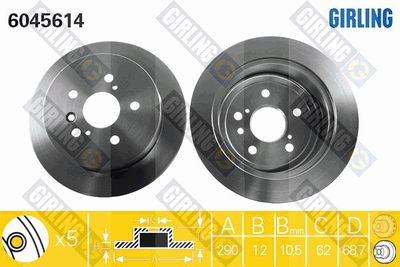 6045614 GIRLING Тормозной диск