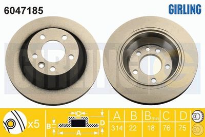 6047185 GIRLING Тормозной диск
