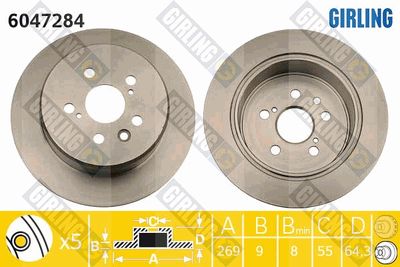 6047284 GIRLING Тормозной диск