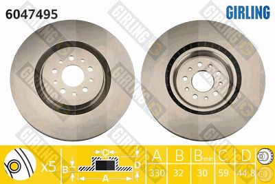 6047495 GIRLING Тормозной диск