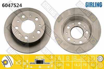 6047524 GIRLING Тормозной диск
