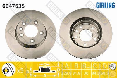 6047635 GIRLING Тормозной диск