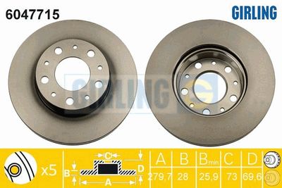 6047715 GIRLING Тормозной диск