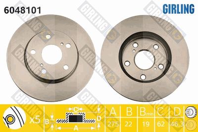6048101 GIRLING Тормозной диск