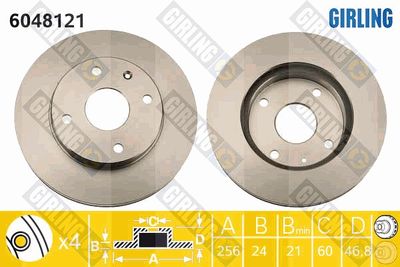 6048121 GIRLING Тормозной диск