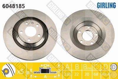 6048185 GIRLING Тормозной диск