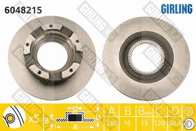 6048215 GIRLING Тормозной диск