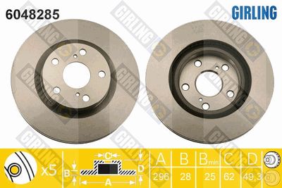 6048285 GIRLING Тормозной диск