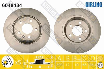 6048484 GIRLING Тормозной диск