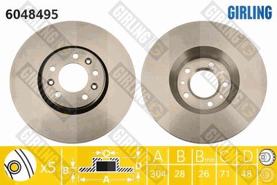 6048495 GIRLING Тормозной диск