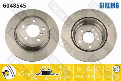 6048545 GIRLING Тормозной диск