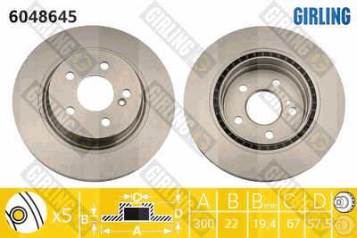 6048645 GIRLING Тормозной диск