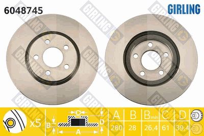 6048745 GIRLING Тормозной диск