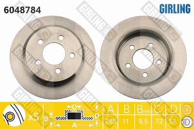 6048784 GIRLING Тормозной диск