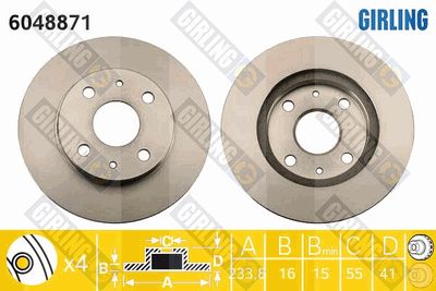 6048871 GIRLING Тормозной диск