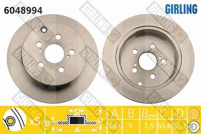 6048994 GIRLING Тормозной диск