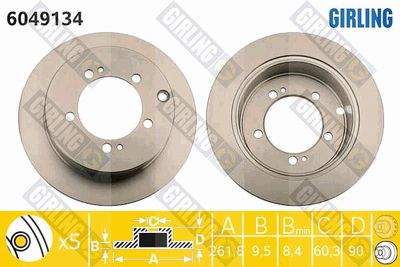 6049134 GIRLING Тормозной диск