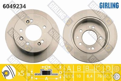 6049234 GIRLING Тормозной диск