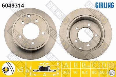 6049314 GIRLING Тормозной диск