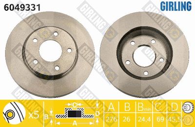 6049331 GIRLING Тормозной диск