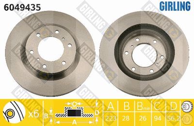 6049435 GIRLING Тормозной диск