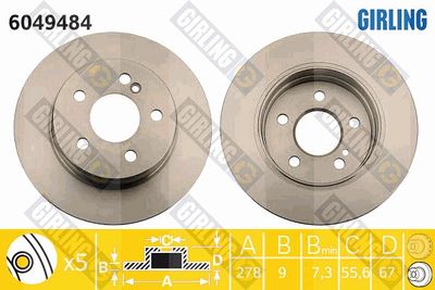6049484 GIRLING Тормозной диск