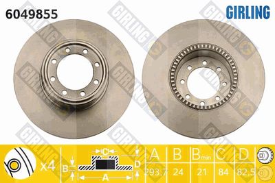 6049855 GIRLING Тормозной диск