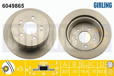 6049865 GIRLING Тормозной диск