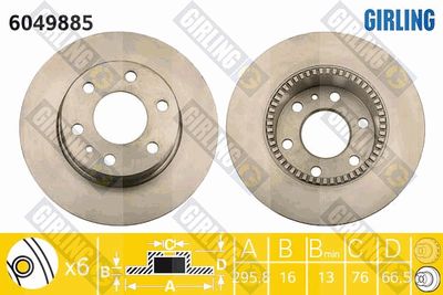 6049885 GIRLING Тормозной диск