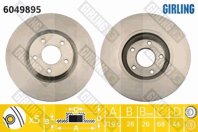 6049895 GIRLING Тормозной диск
