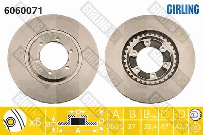6060071 GIRLING Тормозной диск