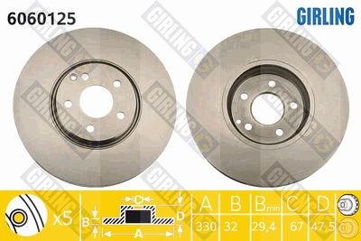6060125 GIRLING Тормозной диск