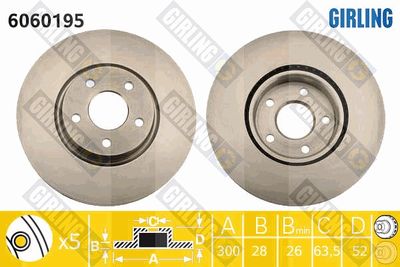 6060195 GIRLING Тормозной диск