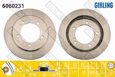 6060231 GIRLING Тормозной диск