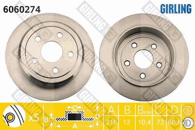6060274 GIRLING Тормозной диск