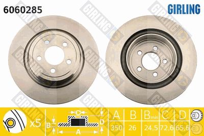 6060285 GIRLING Тормозной диск