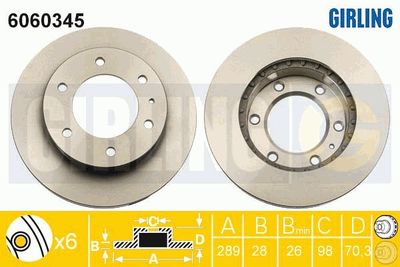6060345 GIRLING Тормозной диск
