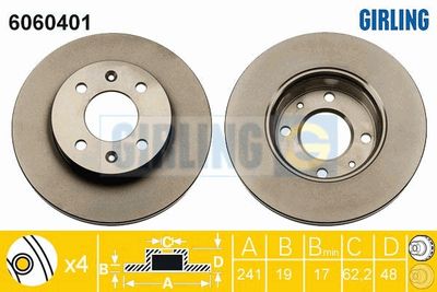 6060401 GIRLING Тормозной диск