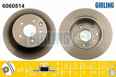6060514 GIRLING Тормозной диск