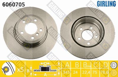 6060705 GIRLING Тормозной диск