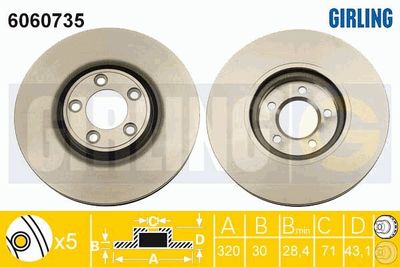 6060735 GIRLING Тормозной диск