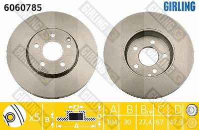 6060785 GIRLING Тормозной диск
